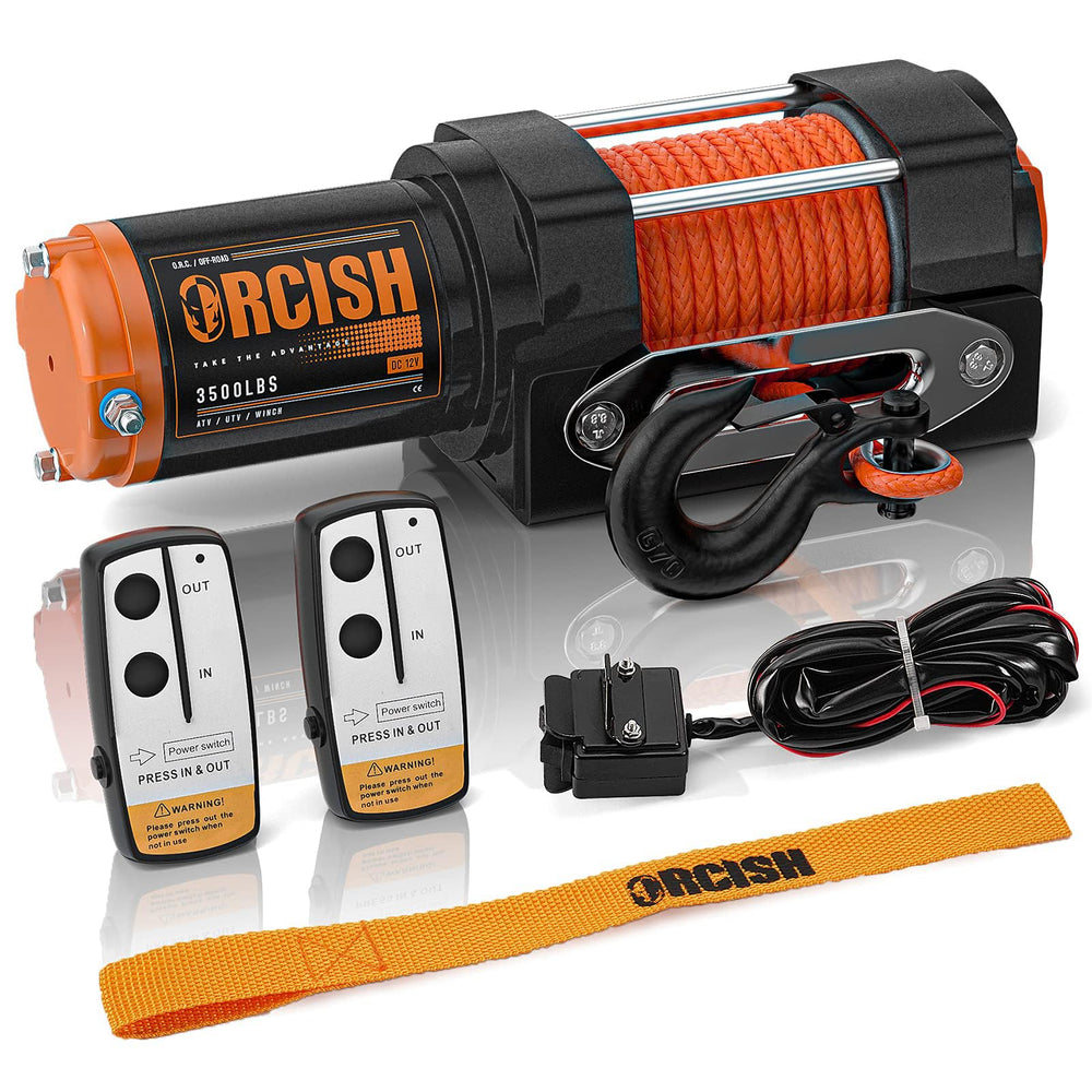 ORCISH front view of winch mounted on ATV showing build and quick install benefit