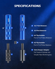 Orion Motor Tech dual-ended lapping tools detail for precise valve seat polishing