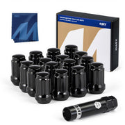 Orion Motor Tech front view of 16-piece lug nut kit, shows complete set and socket