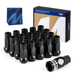 Orion Motor Tech front view of 20-piece lug nut set showing complete kit and socket key for convenience