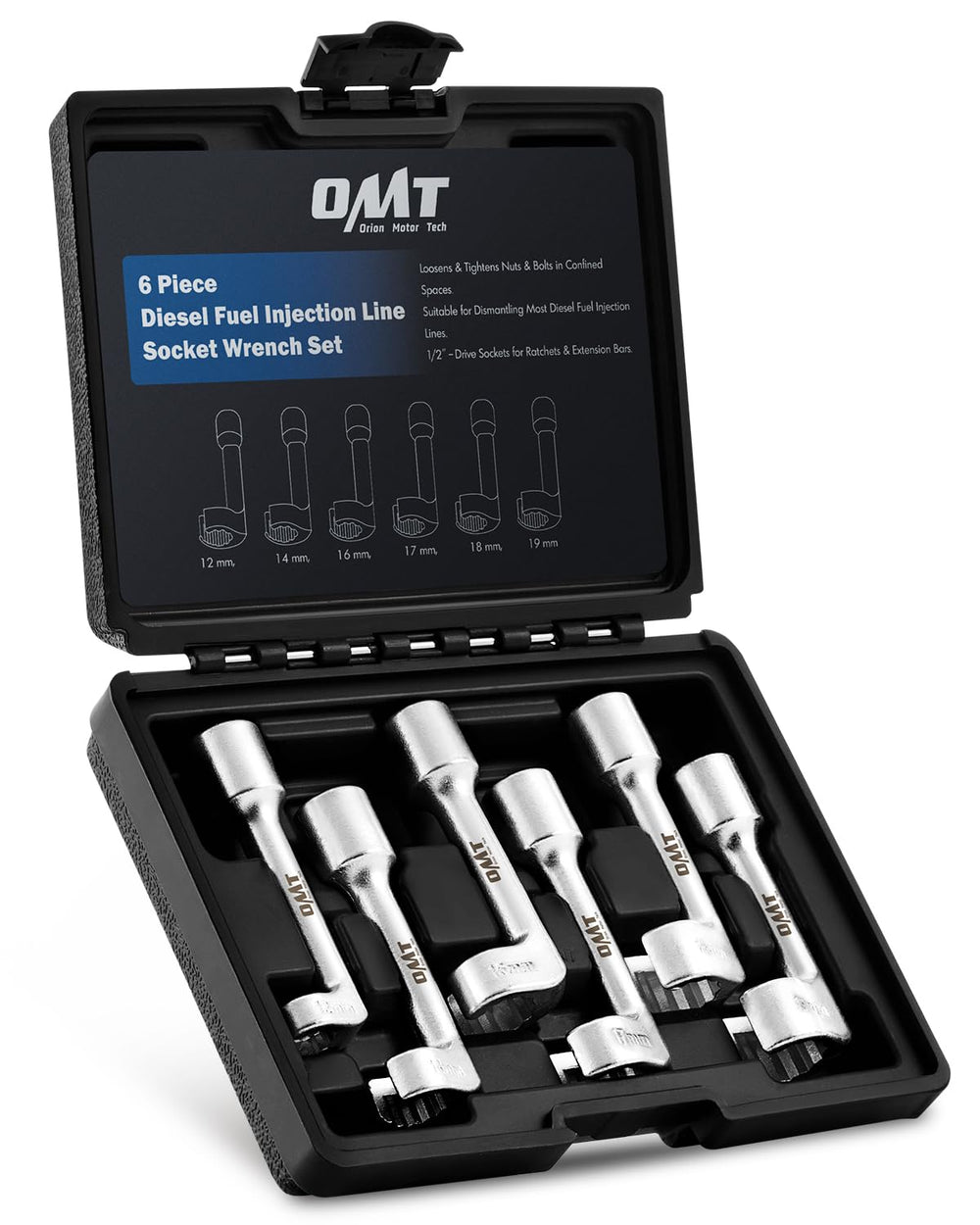 Orion Motor Tech front packaging showing complete 6pc kit and case for organized storage