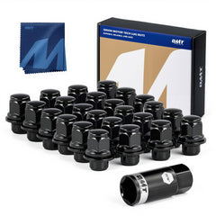Orion Motor Tech front view of 24-piece lug nut kit showing contents and box benefits