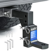 Orion Motor Tech front view of adjustable ball mount showing receiver fit and benefits