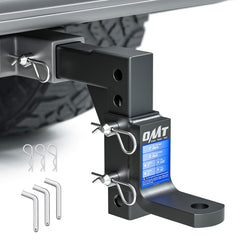 Orion Motor Tech front view of adjustable ball mount showing receiver fit and benefits