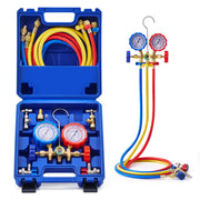 Orion Motor Tech front view of manifold kit showing gauges and handles for reliable readings