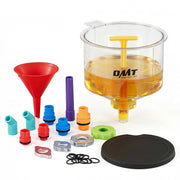 Orion Motor Tech front view of full 17-piece leakproof funnel kit showing contents and benefit