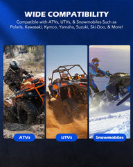Orion Motor Tech tool compressing an ATV secondary clutch to speed maintenance and improve safety