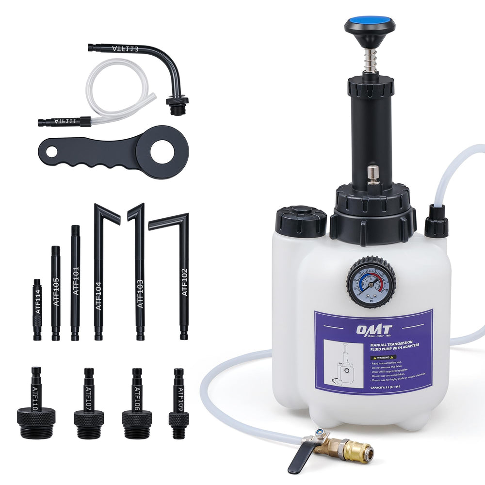Orion Motor Tech front view of OMT 3L pump showing kit and portability benefits