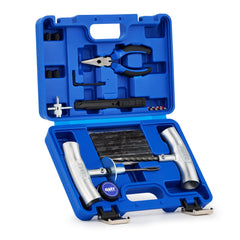 Orion Motor Tech open case showing complete tire repair kit for quick roadside fixes