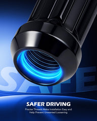 Orion Motor Tech socket key beside nuts showing included tool benefit: easy installation