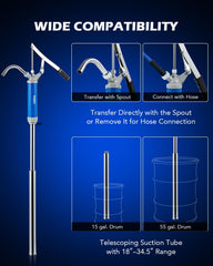 Orion Motor Tech telescoping suction tube close-up highlighting adjustable drum depth