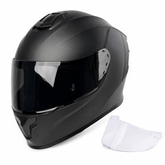 Orthrus front view full-face helmet showing protective coverage and style