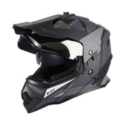 Orthrus X100 front view showing robust shell and face shield, durable protection