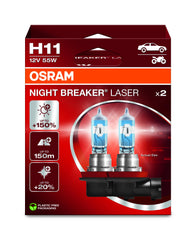 OSRAM NIGHT BREAKER LASER front view showing lamp design and clear identification