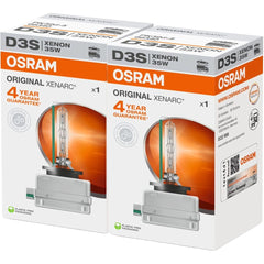 OSRAM Xenarc bulb front packaging showing two bulbs and brand authentication