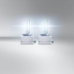 OSRAM Xenarc Night Breaker 220 close-up of D3S bulb glass and base for quality inspection
