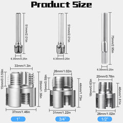 Otoolling tools beside ruler showing 1/2, 3/4 and 1 inch sizes for accurate selection