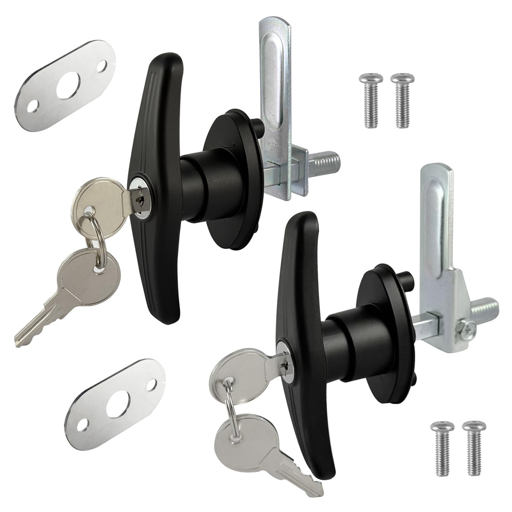 OTTOPO front view of T-handle locks showing weatherproof finish and easy grip