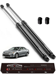 OTUAYAUTO front packaging showing two hood shocks and benefits of direct fit