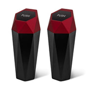 OUDEW front angle red car trash can showing compact design and tidy appearance