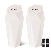 OUDEW front view of two-pack beige cans showing compact benefit