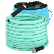 OULEME 75ft coiled RV drinking water hose showing full length and storage convenience