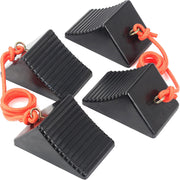 OULEME front view of four chocks showing sturdy shape and compact storage benefit
