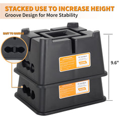 OULEME jack block under tongue jack in use providing stable load distribution