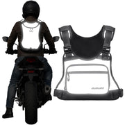Oumurs chest bag front view showing reflective panel for safer night visibility