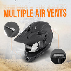 Oumurs helmet visor adjustment detail demonstrating sun control and comfort benefit