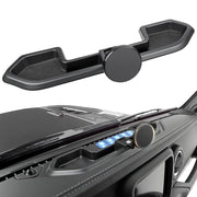 OUSUWO front dashboard view showing secure mount and tidy tray benefit