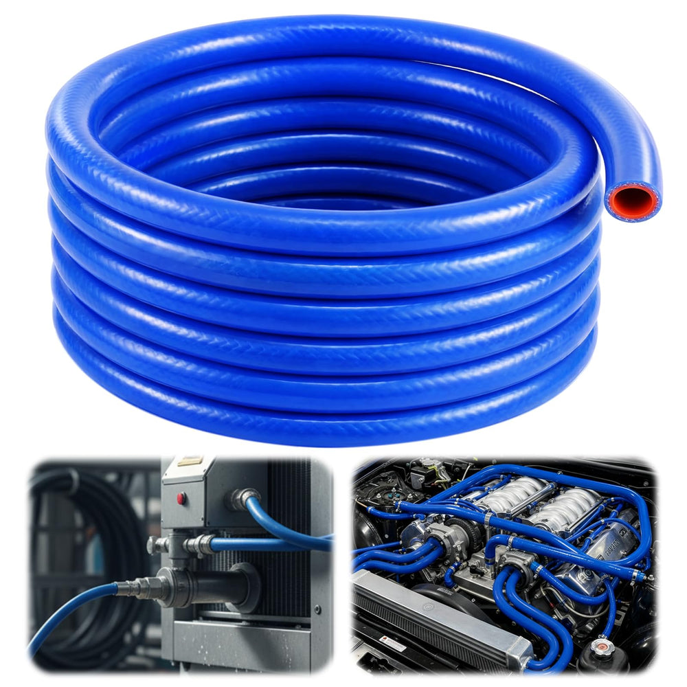 Outus blue hose full coil showing length and easy customization benefits