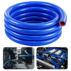 Outus front view of 10ft blue silicone hose showing full coil, durable and flexible