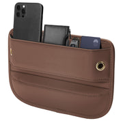 Owntow front view showing brown leather gap filler and neat design benefit