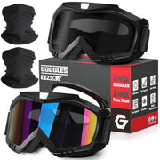 OXG front view of 2-pack goggles and neck gaiters showing full kit benefit