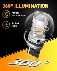 OXILAM bulb installed in turn-signal socket demonstrating clearer amber signaling