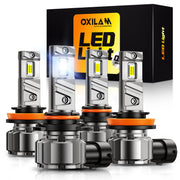 OXILAM front packaging showing pack of four bulbs and benefits