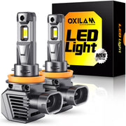 OXILAM front packaging showing H11 LED bulbs and quick-install benefit