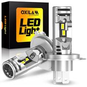 OXILAM front view pack of two bulbs showing compact halogen-size and plug-and-play benefit