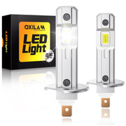 OXILAM H1 front view showing two bulbs and plug for easy installation