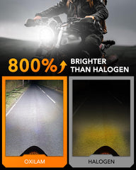 OXILAM LED chips close-up highlighting bright CSP elements for clearer vision