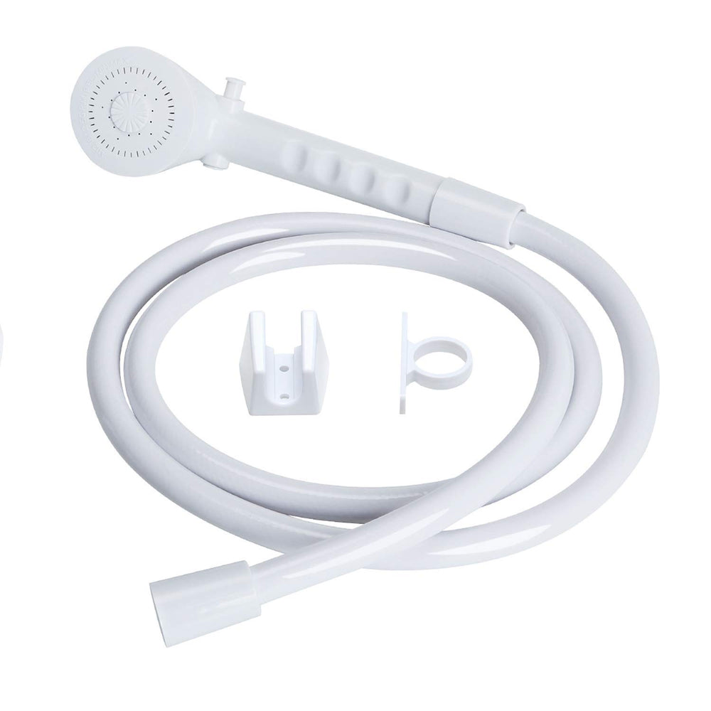 OYMOV handheld shower head front view showing clean design and easy grip for quick rinsing