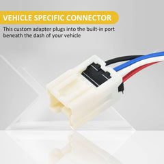 Oyviny adapter plugged under dash showing easy plug-and-play benefit