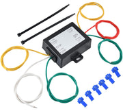 Oyviny converter front view showing compact design and labeled leads for easy install