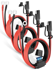 Oyviny front view showing three 6ft SAE extension cables and connectors for easy charging