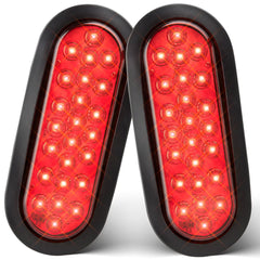 Oyviny front view of 6-inch oval LED tail light showing shape and lens for improved visibility