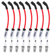 Ozikutech front packaging showing complete spark plug and wire set, clear fitment info and benefits