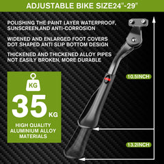 Pacify kickstand wide anti-slip foot close-up preventing sinking and improving stability
