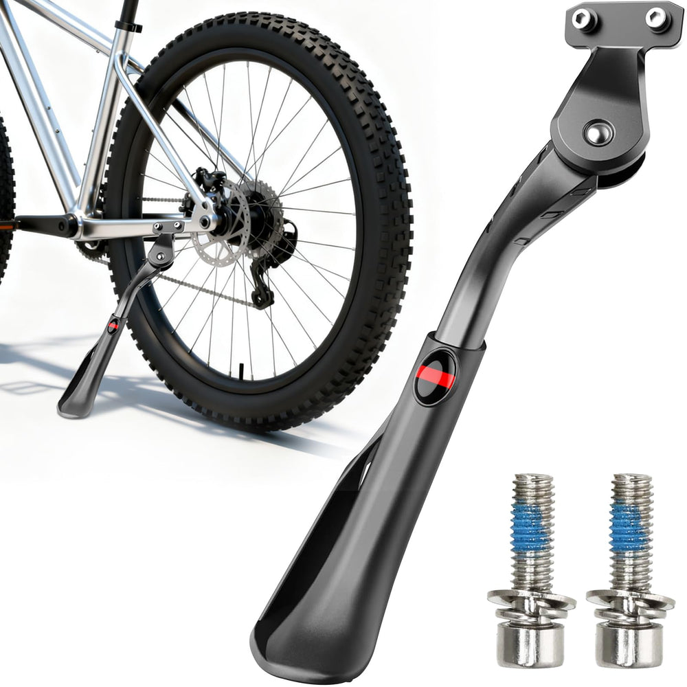 Pacify kickstand front view showing sleek aluminum body and mounting points for reliable support