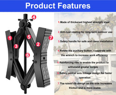 PAFOWO ratchet wrench and rotating adapter included for fast, tool-free tightening